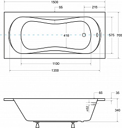 Besco Акриловая ванна Aria Prosafe 150x70 – фотография-3